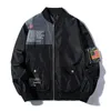패션 - 폭격기 재킷 힙합 문자 디자인 슬림 윈드 파일럿 폭격기 재킷 코트 남성 겨울 재킷 스트리트 크기 S-3XL