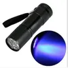9 lanterna de chaves de chaves LED Mini tocha de luz roxa portátil 300lm LUZES UV Camping lanterna de lanterna de lanternas à prova d'água iluminação