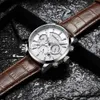 Crrju New Fashion Men Watches Analog Quartz armbandsur 30m vattentät kronograf sportdatum läderband klockor Montre homme2779