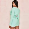 Joyfunear Mini Blue Elegant Dress Women Wrap Party Club Dresses Bandage Deep V Neck Zipper Sexy Autumn Bodycon Dress Feeme 2019