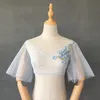 Bolero da sposa azzurro cielo Nuovo arrivo Accessori da sposa fata Bolero da sposa estivo con ricamo allacciato sul retro