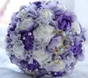 Artificial Bridal Wedding Bouquets Flowers Crystal Romantic Starry Sky Blue Bridal Wedding Bouquet Handmade Pearls Wedding Bouquets