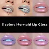 Handaiyan plump it lip lipgloss Liquid Crystal Laser Holographic Lips Glow Waterproof Lon- lasting Shimmer Mermaid Pigment Polarized Glitter Beauty Makeup