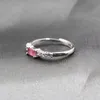 CoLife Jewelry Anello con tormalina rosa naturale al 100% Anello in argento con tormalina 3mm * 5mm Anello in argento con tormalina in argento 925 Regalo di compleanno per ragazza