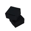 4x4x2 5cm Mini Black Kraft Paper Carton Paperboard Box Jewelry Earring Rings Display Package Cardboard Boxes Whole 50pcs lot246m