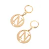 Gold Color Alphabet Earring Monogram Trendy Simple Round Jewelry Initial Letters N Pendant Earring From A-Z (N)