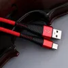 Cabo USB flexível Velocidade de tração alta 2.4A Dados de carregamento Nylon Braid Type C Tipo C para Android Samsung Huawei Cabos de sincronização 1m