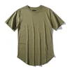 Man Si Tun Solid Color Curve Hem Casual Mens T-Shirt Longline Lato Hip Hop T Shirt Extended Street Tee Shirts dla mężczyzn KG-552