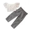 Nouveau US Toddler bébé filles à carreaux décontractés ensemble de giletes + pantalon long pantalon d'été