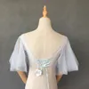 Bolero da sposa azzurro cielo Nuovo arrivo Accessori da sposa fata Bolero da sposa estivo con ricamo allacciato sul retro