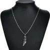 Acier inoxydable Cubique Zircon Plume Pendentif Collier Style Gothique Griffe Plume Bijoux Mâle Hip Hop Bijoux Cadeaux