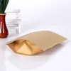 500pcs Zipper Brown Kraft aluminizing pouchStand up kraft paper aluminium foil bag Resealable Zip Lock Grip seal Food Grade DHL1513380