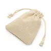 50Pcs Small Bag Natural Linen Pouch Drawstring Burlap Jute Sack With Drawstring Gift Bag8349699
