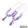 Colore viola Design Baby Kid Collana robusta Regolata Nappa Per i più piccoli Ragazze Bubblegum Bead Collana robusta Gioielli Regalo per i bambini