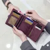 Womens Wallet Candy Color Bifold Mini Vintage Card Holder Compact Wallets Case for women243h