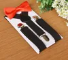 Kids Suspenders and Bow Tie Set for 110T 32colors Baby Braces Elastic Yback Red Pink Black Blue Boys Girls accessories6359358