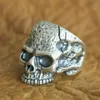 Partihandel-Sterling Silver Höga detaljer Skull Ring Mens Biker Punk Ring TA118 US storlek 7 till 15