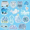 50pcs Lot Blue Fresh Small Art Waterproof Removable Pvc Stickers Laptop Skateboard Guitar Luggage Case Car Motorcycle Bike Graffit6038166