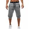 Men's Five-point Pants Fashion Knee Length Casual Patchwork Sweat Pant Slim Fit Fitness Pants Man Capris SH19062701