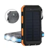 pusula ile 20000mAh Çift USB Solar Charger geçirmez LED Işık cep telefonu Güneş Enerjisi Bankası