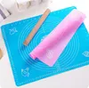 50*40CM Silicone baking mat 6 colors kneading dough mat dial pastry boards for fondant clay bake tools heat insulation silpat mats bakeware