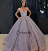 Puffy Long Evening Jurken Sweetheart met zakken 2018 Ball Gown Cap Sleeve Sparkly Pargine Arabische stijl Vrouwen formele avondjurk1995186