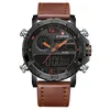 Mens Watches To Men Leather Sports Watches Men's Quartz LED Digital Clock Waterproof Military Wrist Watch