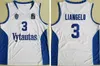 NCAA Wholesale Lithuania Vytautas # 1 Jersey de balle de lamelo 3 Liangelo Blue blanc cousu 99 Lavar Ball Basketball Jerseys Mix Order