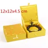 Luxury Square Mens Chinese Jewelry Box Silk Brocade Bracelet Gift Box Craft Packaging Storage Decoration Box 12x12x4.5 cm 2pcs/lot