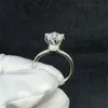 Cała prawdziwa oryginalna solidna 925 Srebrna pierścień InLay 1 karatowe Diamant Wedding Pierłówki Doskonała biżuteria CZ Pierścionki zaręczynowe dla kobiet XR0505548416