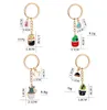 Enamel Oil Pot Plant Cactus Flowers Key chain for Women Men Children Lovely KeyChain Nice Gifts Cute Jewelry KC16