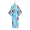 Свадебный халат невесты с цветочным принтом, атласный халат, ночная рубашка для женщин, кимоно, одежда для сна, элегантная повседневная одежда