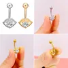 1pc Stainless Steel Navel Piercings Body Jewelry Fashion lip-shaped Zircon Belly Button Ring Bar Sexy Crystal Navel Earrings