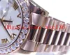 Luxury High Quality Men's Watch President Day-Date 41mm 218235 18K Rose Gold Big Diamond Automatic Movement Mens Wrist Watches