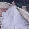 New atest O-neck Long Sleeve Ball Gown Wedding Dresses Bridal Dresses Beaded Crystals Vestidos De Noiva Wedding Gowns Robe De Mariage