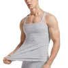 Män sommarväst hemkläder Solid Cotton Vest Tanks Square Neck Gym Sport ärmlös skjorta Invisibel underkläder underkläder