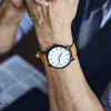 Ünlü Lüks Erkek Saatler 40mm Kalite Spor Erkekler İzle Gül Altın Deri Adam Moda Elbise Kuvars Saatı