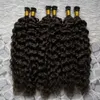 300s Mongolski Afro Kinky Curly Dwuosobowy Remy I Wskazówka Rozszerzenia Ludzkie Włosy 16 "20" 24 "1g / s Keratyna Przedłużanie włosów I-Tip Human Hair