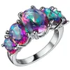 8-color Plated 925 sterling silver jewelry new egg shaped gem women's ring wholesale Welcome to our shop