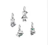 Adatto ai braccialetti Pandora 30pcs Unicorno Theodore Orso Bella Dinosauro Argento Charms Perline per gioielli fai da te in argento sterling all'ingrosso