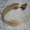 Nano Ring Human Hair Extensions Micro Pre-Bifogad Pärlor Remy Hair 16- 22 tum 1g 100s Virgin Remy Micro Pärlor Mänskliga hårförlängningar