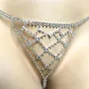 Stonesfans sexy cintura corpo corpo cristal de cristal jóias para mulheres malha rhinestone thong biquíni calcinha lingerie presente dos namorados