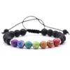 Siedem Bransoletka Gemstone Mężczyźni i kobiety Essential Oil Diffusion Yoga Lava Beads Bransoletka