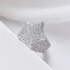 Hip Hop Mens Rings Iced Out Five-Pointed Star Micro Pave Zircon Rings for Men Women Fashion Rock Jewelry