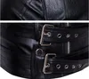 Tamanho M5xl Moda punk Men Slim Lanteling Zipper Zipper Leather Casat Man Casat Overcoat Qualidade D1013392136