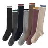 Fashion Women Cotton Long Socks Teen Winter Autum Striped Knee Knitted Socks Japanese Style Anime Fancy Dress stockings