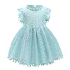 Kids Girls Princess Dresses 4 Design Hollow Solid Tassel Lace Dress Invisible Zipper Dress Girls Party Peform Costume 27T4086421