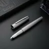 MSBH2000-1 Pluma Fuente Fine NIB Converter Pen Silver Brusehd Aluminio