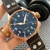 Целые наручные часы Big Pilot Midnight Blue Dial Automatic Watch 46 мм мужские мужские часы 233T