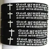 100pcs Inspirational English Serenity Prayer Silicone Bracelets Christian Men Cross Fashion Wristbands wholesale GOD SERENITY Jewelry Lots